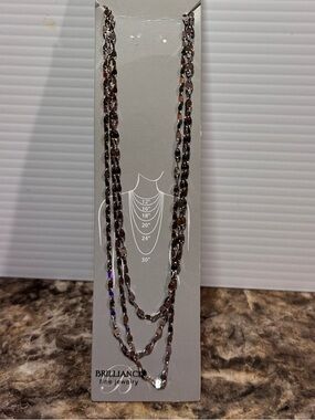 Brilliance Fine Jewelry Sterling Silver 3 Strand 18” Flat Cable Chain New Italy